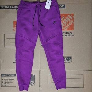 Nike Tech Fleece Joggers Purple Black Mens